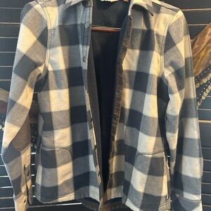 Orvis Men's Black and White Checkered Shirt Jacket